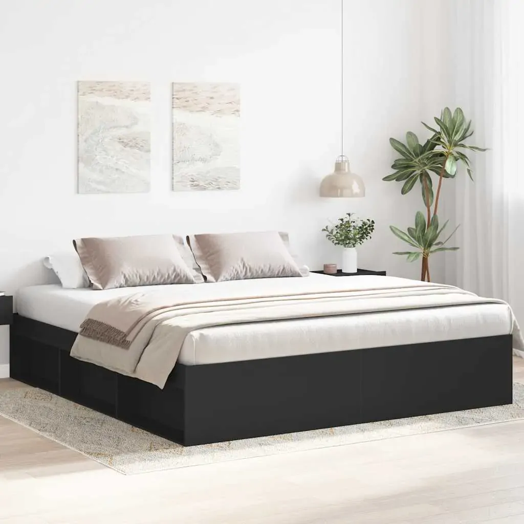 Bed Frame without Mattress Black 183x203 cm King Bed Frame without Mattress Black 183x203 cm King