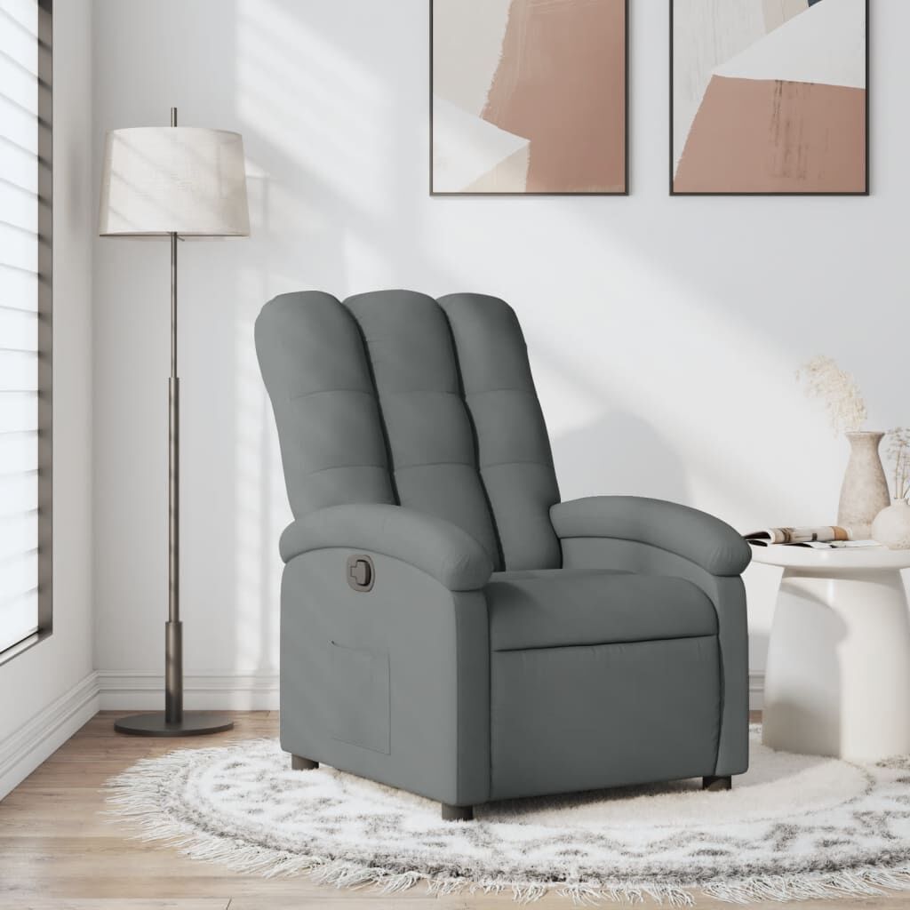 Recliner Chair Dark Grey Fabric Recliner Chair Dark Grey Fabric