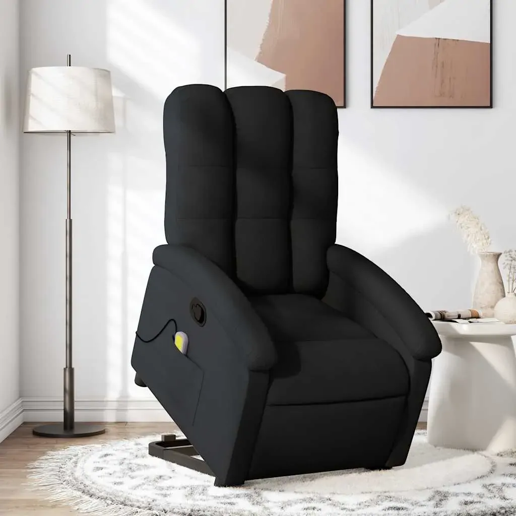 Stand up Massage Recliner Chair Black Fabric Stand up Massage Recliner Chair Black Fabric