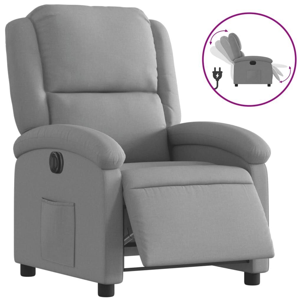 Electric Recliner Chair Light Grey Fabric Electric Recliner Chair Light Grey Fabric