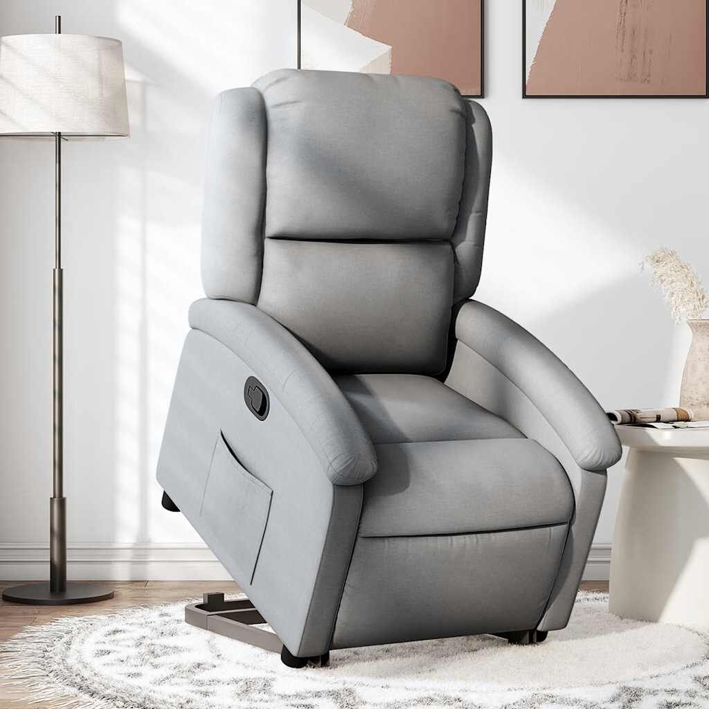 Stand up Recliner Chair Light Grey Fabric Stand up Recliner Chair Light Grey Fabric