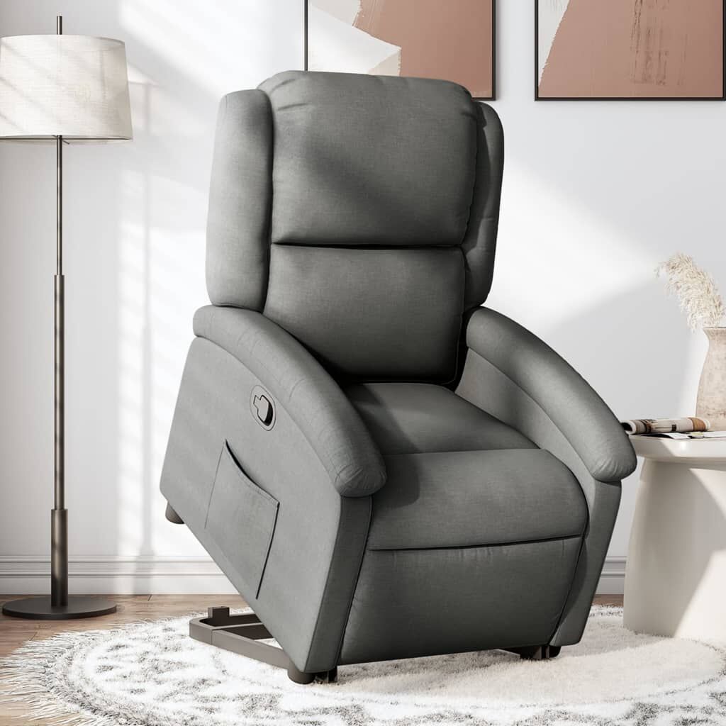 Stand up Recliner Chair Dark Grey Fabric Stand up Recliner Chair Dark Grey Fabric