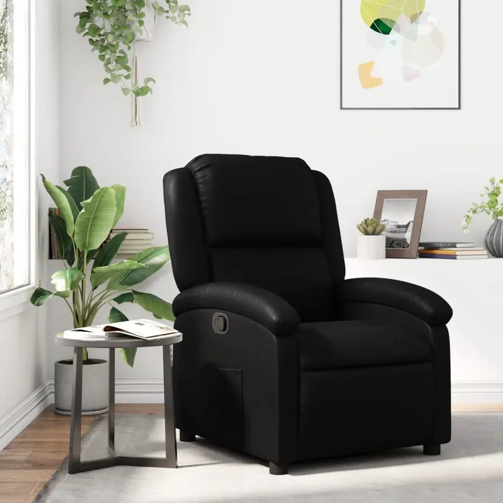 Recliner Chair Black Faux Leather Recliner Chair Black Faux Leather