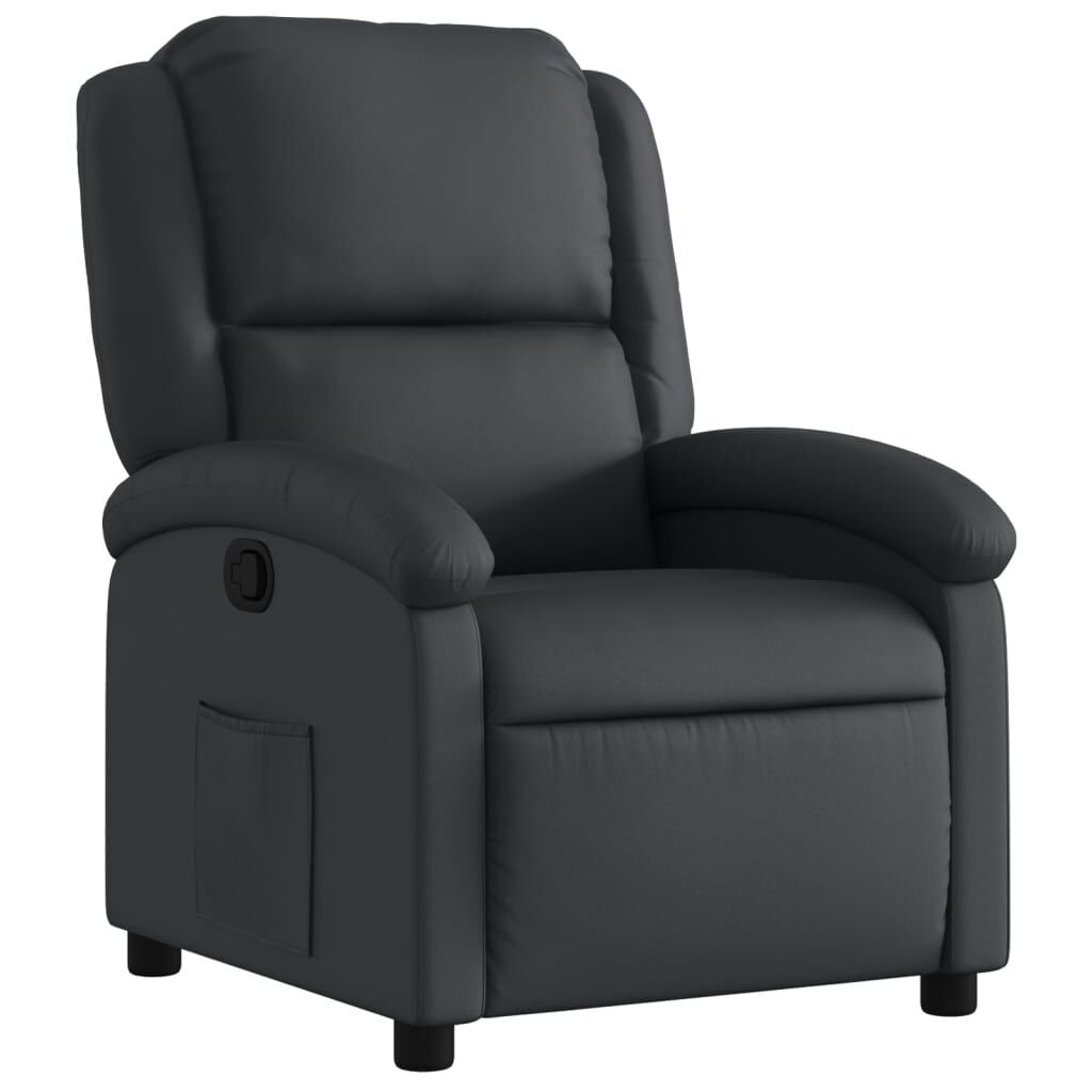 Recliner Chair Black Real Leather Recliner Chair Black Real Leather