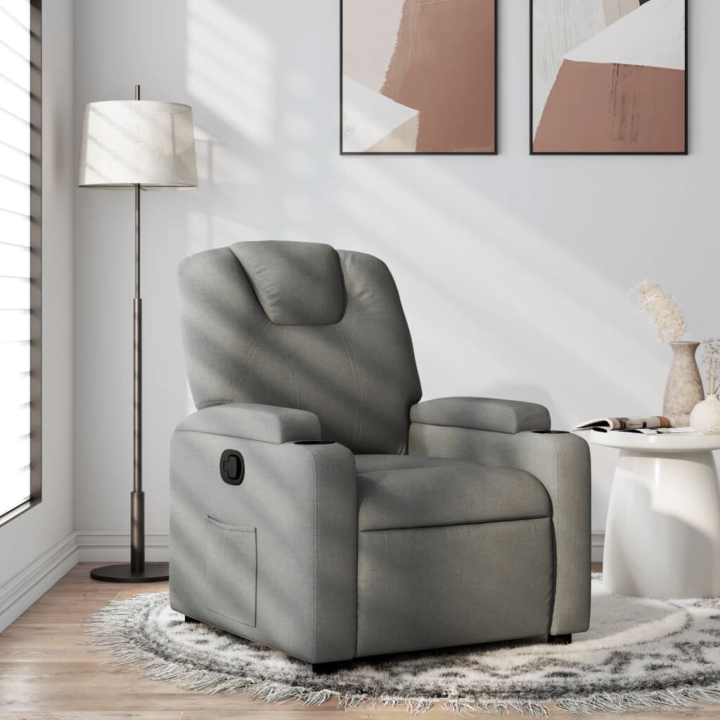 Recliner Chair Dark Grey Fabric Recliner Chair Dark Grey Fabric