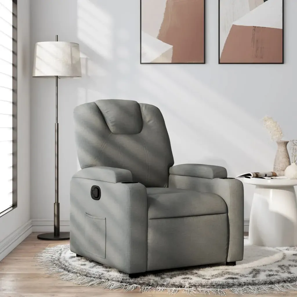 Recliner Chair Dark Grey Fabric Recliner Chair Dark Grey Fabric