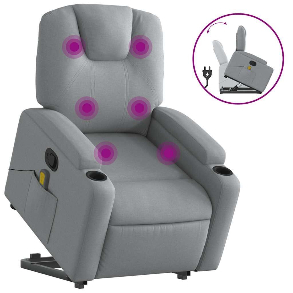 Stand up Massage Recliner Chair Light Grey Fabric Stand up Massage Recliner Chair Light Grey Fabric