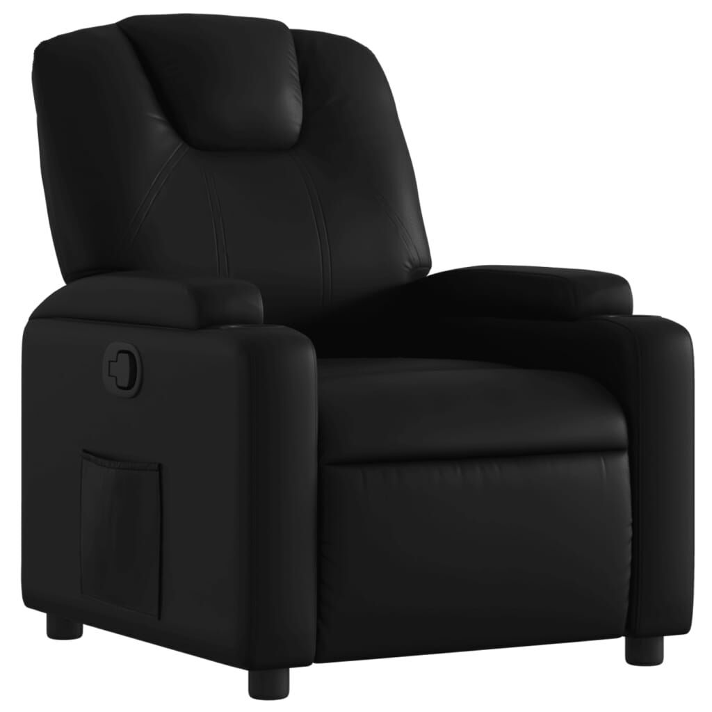 Recliner Chair Black Faux Leather Recliner Chair Black Faux Leather