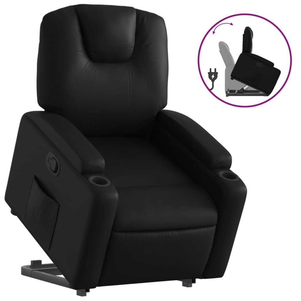 Stand up Recliner Chair Black Faux Leather Stand up Recliner Chair Black Faux Leather