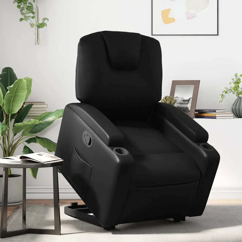 Stand up Recliner Chair Black Faux Leather Stand up Recliner Chair Black Faux Leather