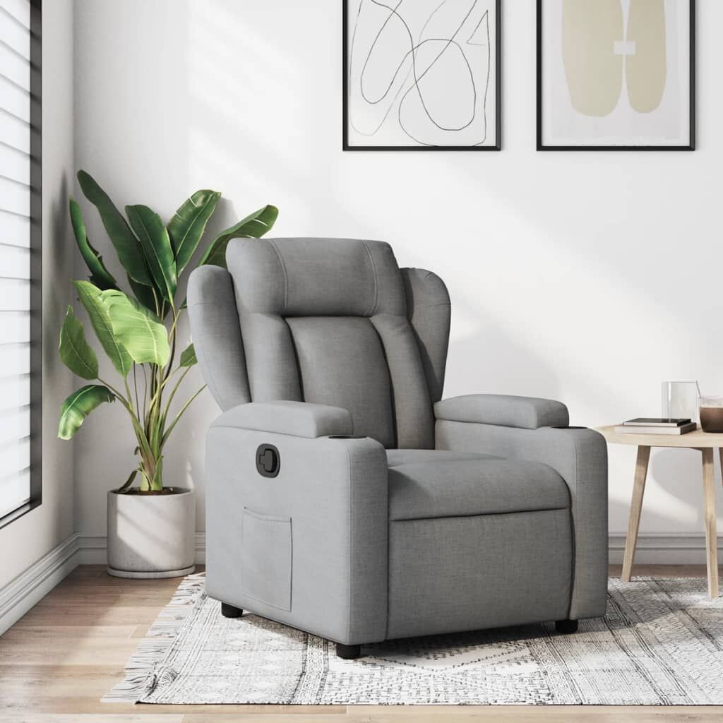Recliner Chair Light Grey Fabric Recliner Chair Light Grey Fabric
