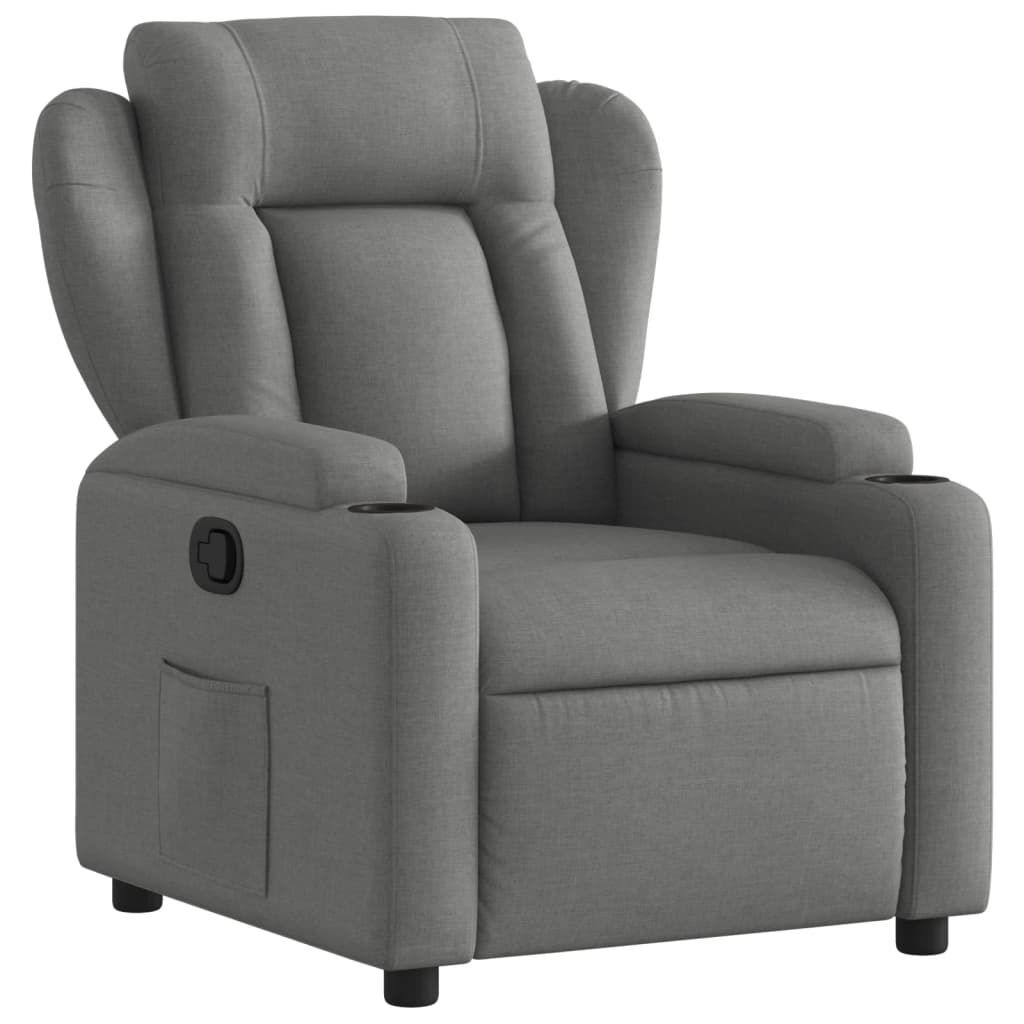 Recliner Chair Dark Grey Fabric Recliner Chair Dark Grey Fabric
