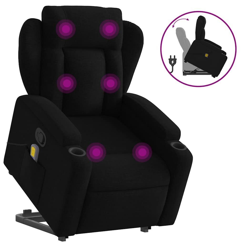 Stand up Massage Recliner Chair Black Fabric Stand up Massage Recliner Chair Black Fabric
