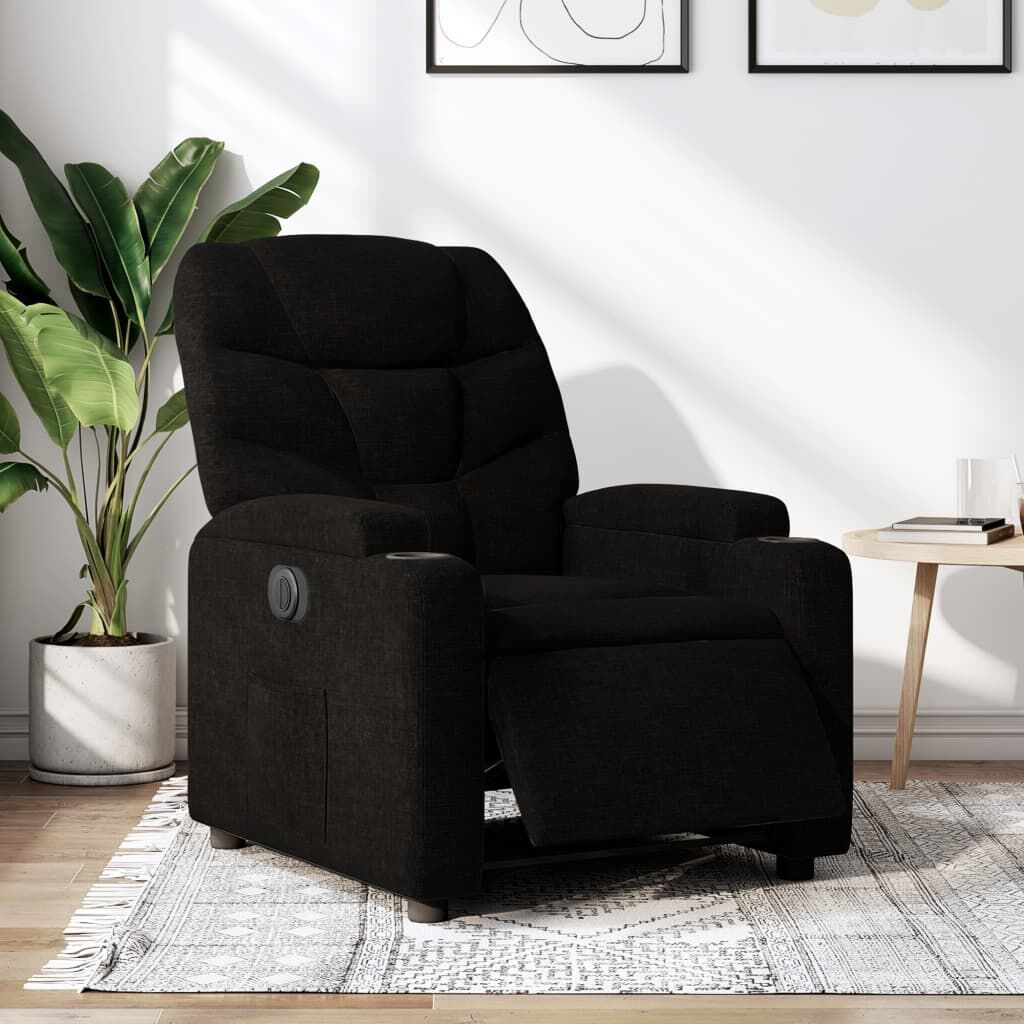 Electric Recliner Chair Black Fabric Electric Recliner Chair Black Fabric