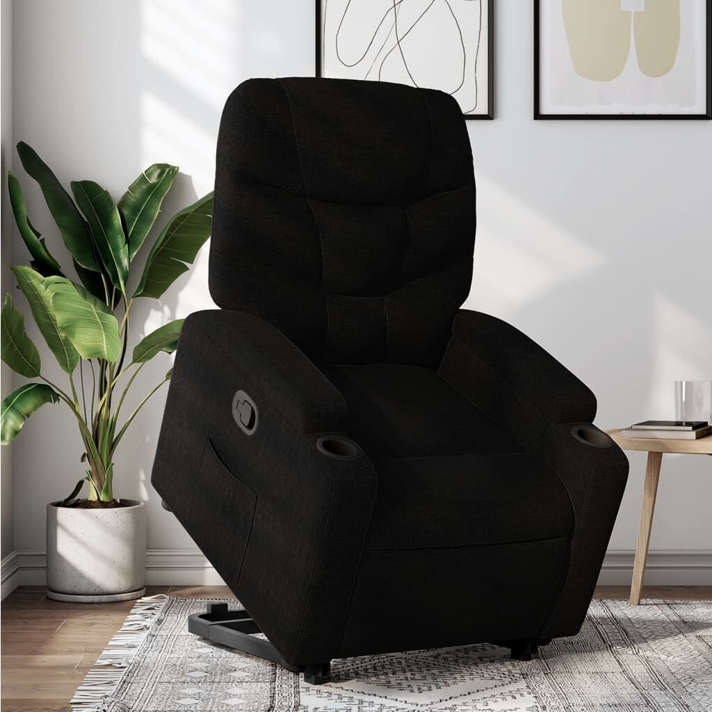 Stand up Recliner Chair Black Fabric Stand up Recliner Chair Black Fabric
