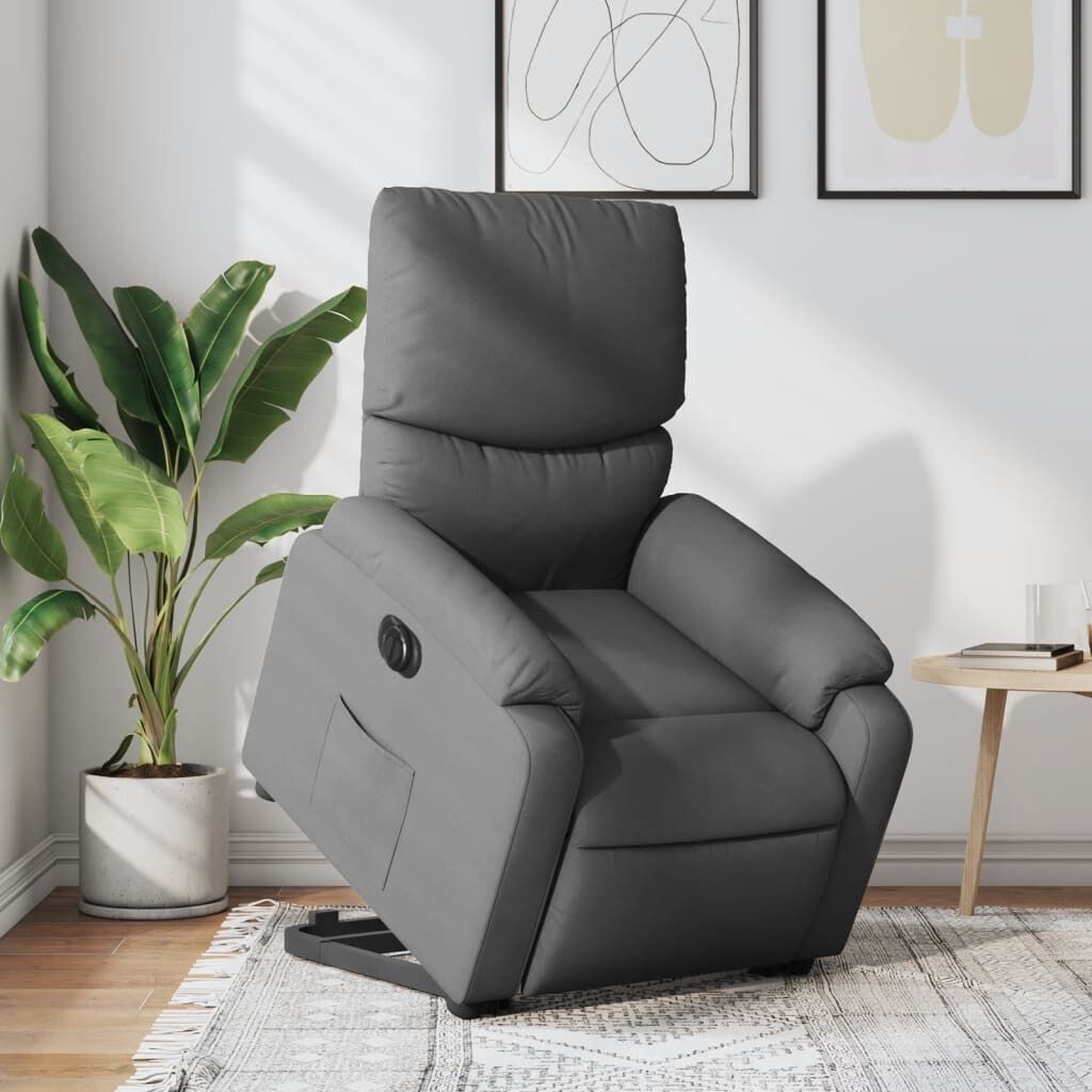 Electric Stand up Recliner Chair Dark Grey Fabric Electric Stand up Recliner Chair Dark Grey Fabric