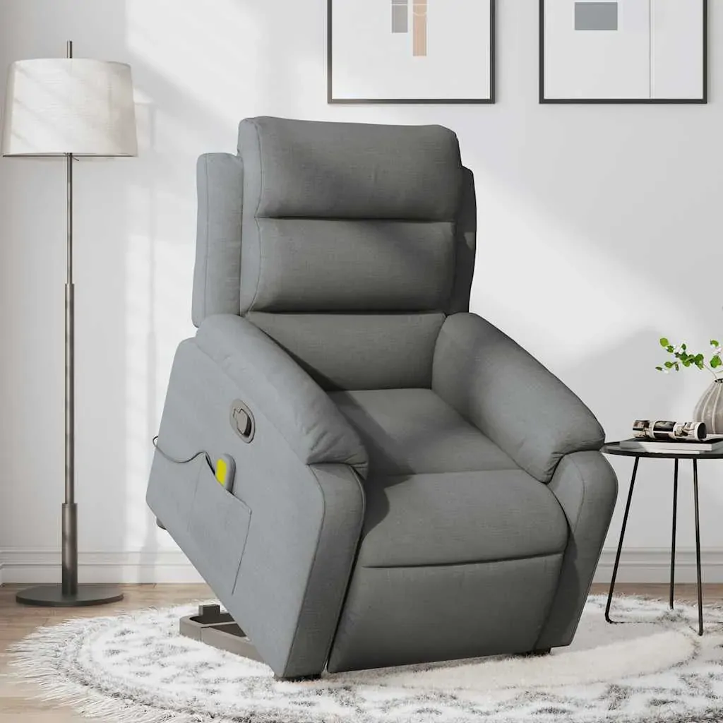 Stand up Massage Recliner Chair Dark Grey Fabric Stand up Massage Recliner Chair Dark Grey Fabric