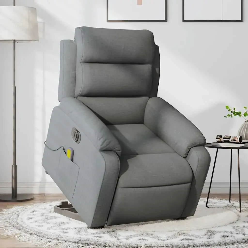 Electric Stand up Massage Recliner Chair Dark Grey Fabric Electric Stand up Massage Recliner Chair Dark Grey Fabric