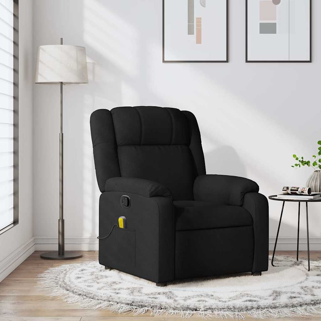 Massage Recliner Chair Black Fabric Massage Recliner Chair Black Fabric