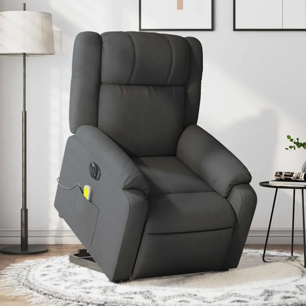 Electric Stand up Massage Recliner Chair Dark Grey Fabric Electric Stand up Massage Recliner Chair Dark Grey Fabric