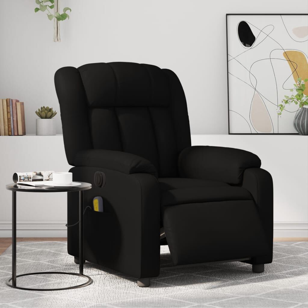 Stand up Massage Recliner Chair Black Faux Leather Stand up Massage Recliner Chair Black Faux Leather