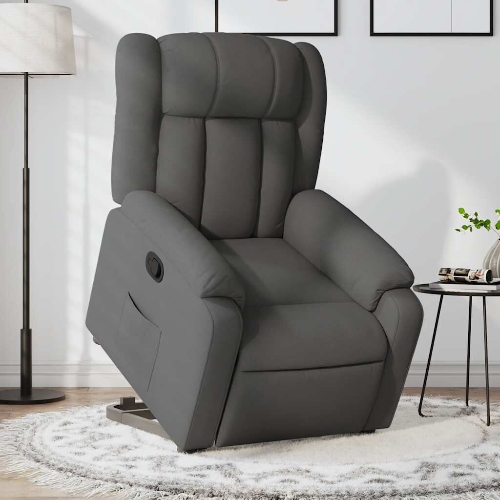 Stand up Massage Recliner Chair Dark Grey Fabric Stand up Massage Recliner Chair Dark Grey Fabric