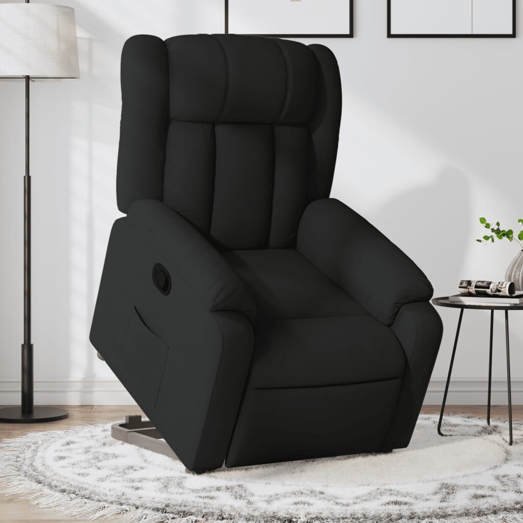 Stand up Massage Recliner Chair Black Fabric Stand up Massage Recliner Chair Black Fabric
