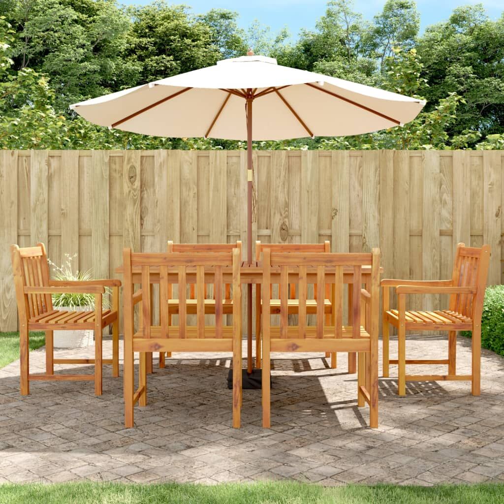 7 Piece Garden Dining Set Solid Wood Acacia 7 Piece Garden Dining Set Solid Wood Acacia