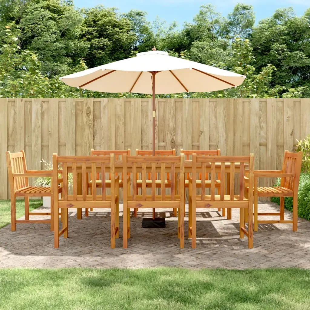 9 Piece Garden Dining Set Solid Wood Acacia 9 Piece Garden Dining Set Solid Wood Acacia