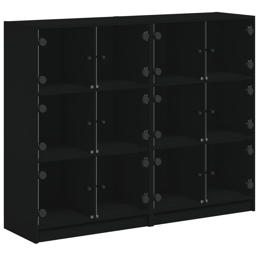 Bookcase with Doors Black 136x37x109 cm Engineered Wood Bookcase with Doors Black 136x37x109 cm Engineered Wood