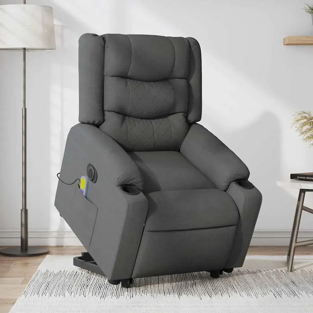 Electric Stand up Massage Recliner Chair Dark Grey Fabric Electric Stand up Massage Recliner Chair Dark Grey Fabric