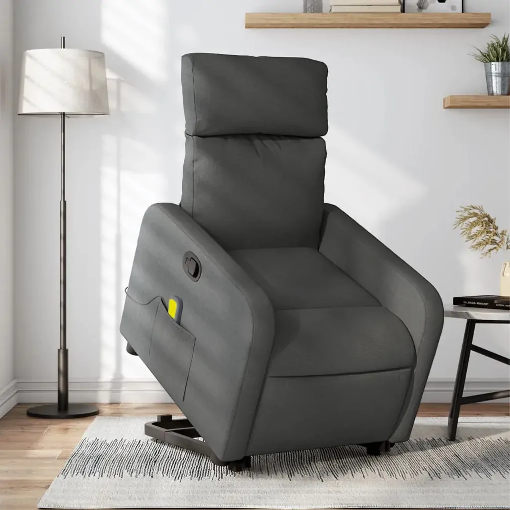 Electric Stand up Massage Recliner Chair Dark Grey Fabric Electric Stand up Massage Recliner Chair Dark Grey Fabric