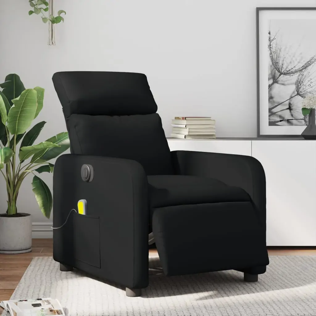 Electric Massage Recliner Chair Black Faux Leather Electric Massage Recliner Chair Black Faux Leather