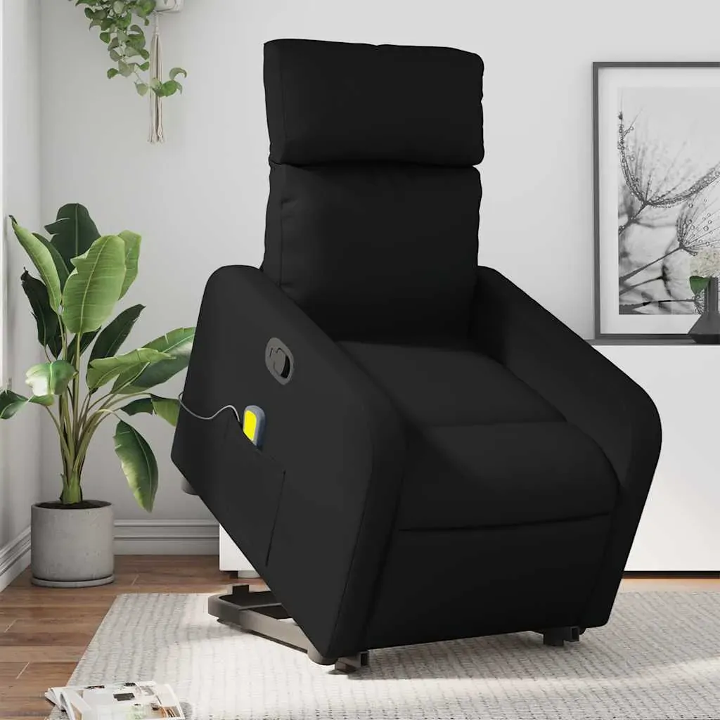 Stand up Massage Recliner Chair Black Faux Leather Stand up Massage Recliner Chair Black Faux Leather