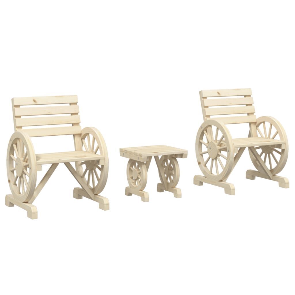 3 Piece Garden Lounge Set Solid Wood Fir 3 Piece Garden Lounge Set Solid Wood Fir