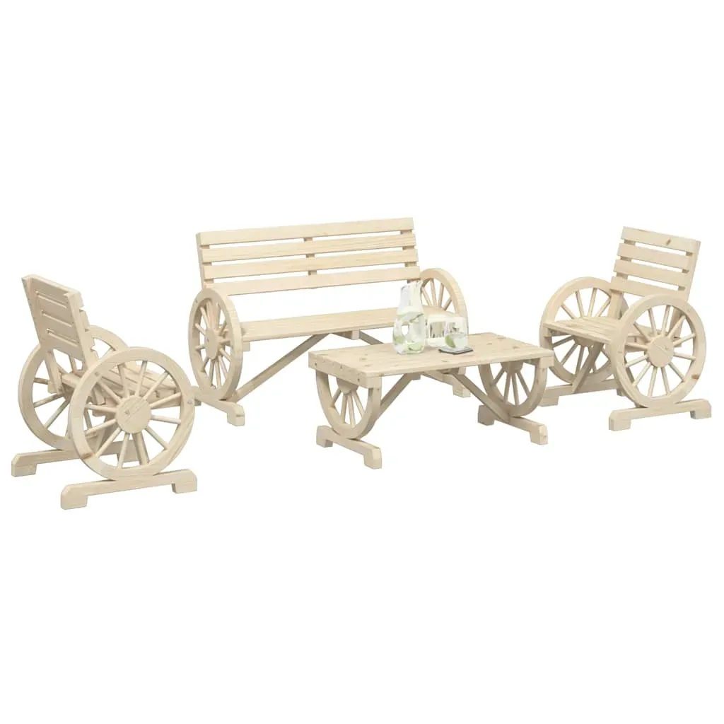 4 Piece Garden Lounge Set Solid Wood Fir 4 Piece Garden Lounge Set Solid Wood Fir