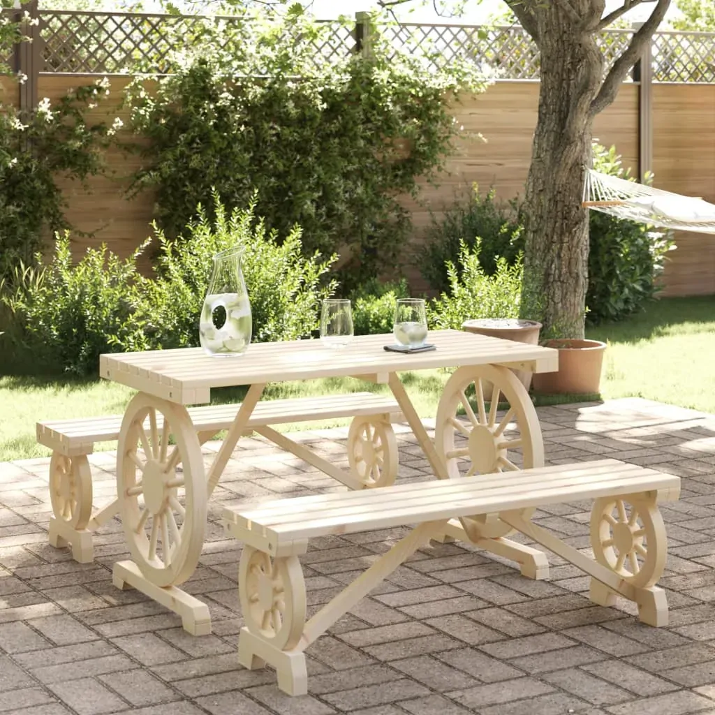3 Piece Garden Dining Set Solid Wood Fir 3 Piece Garden Dining Set Solid Wood Fir