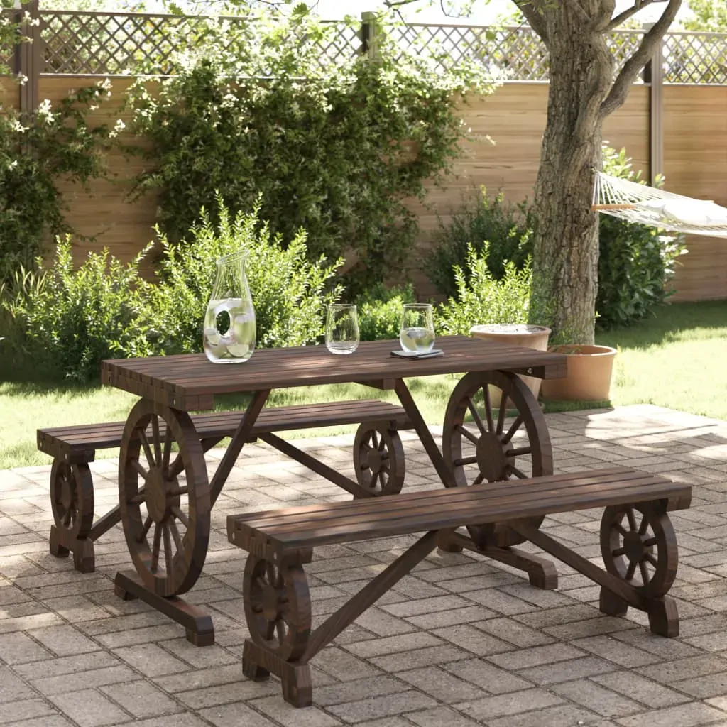 3 Piece Garden Dining Set Solid Wood Fir 3 Piece Garden Dining Set Solid Wood Fir