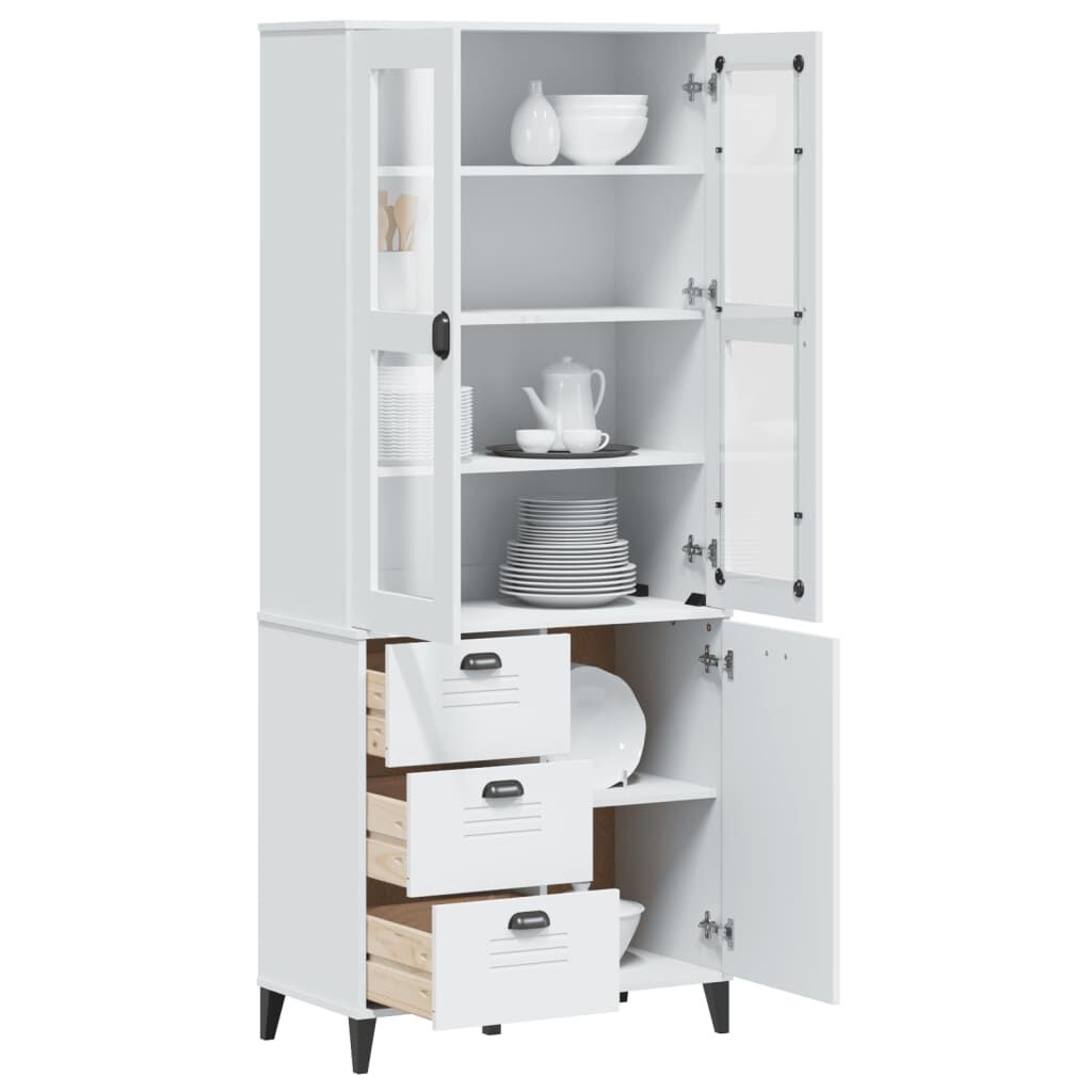 Highboard VIKEN White 80x40x190 cm Solid Wood Pine Highboard VIKEN White 80x40x190 cm Solid Wood Pine