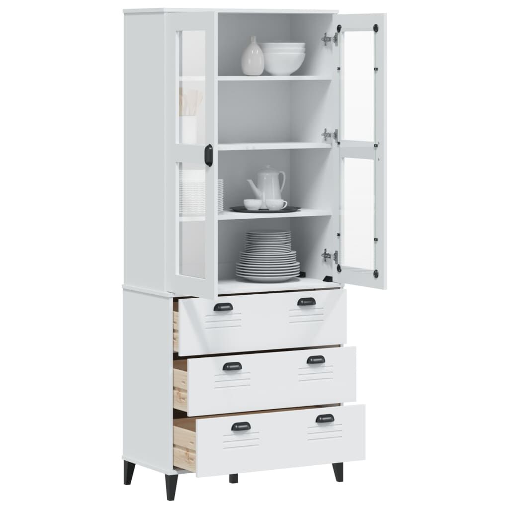 Highboard VIKEN White 80x40x190 cm Solid Wood Pine Highboard VIKEN White 80x40x190 cm Solid Wood Pine