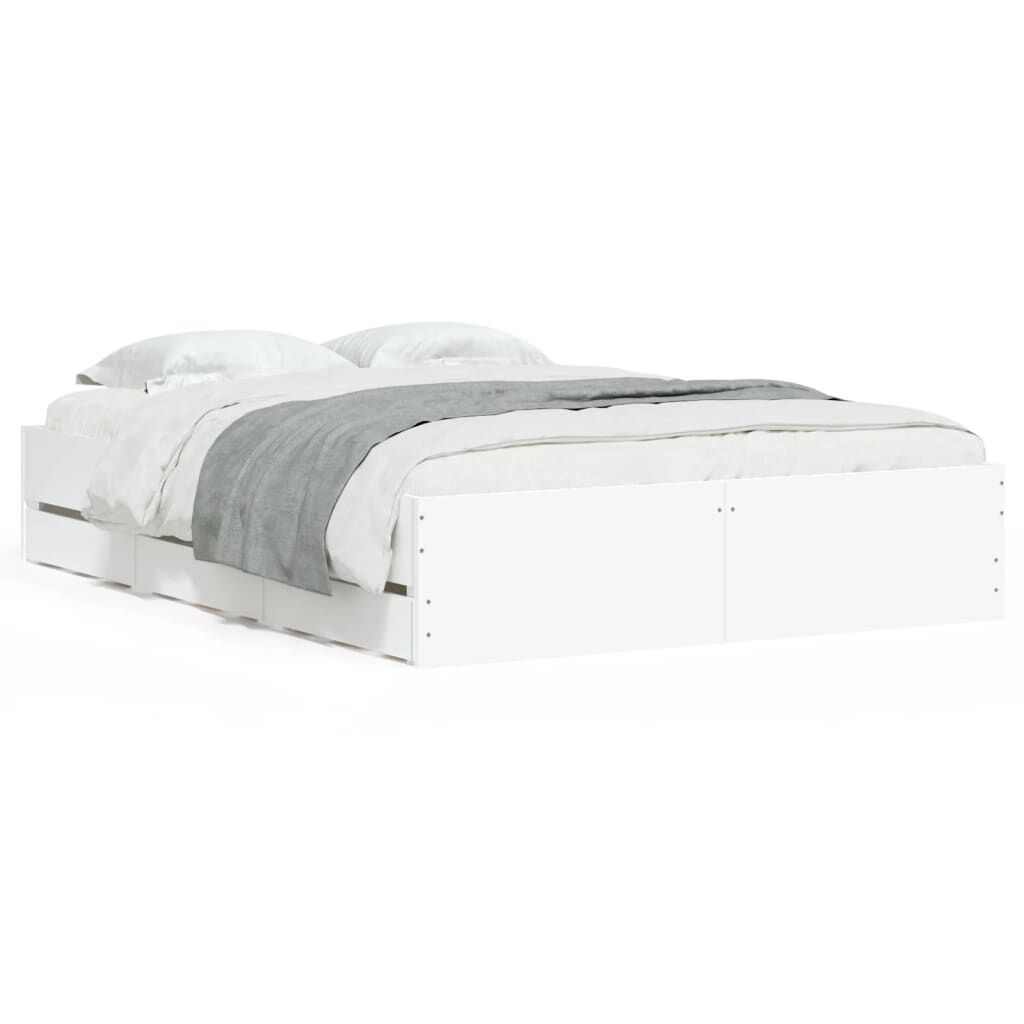 Bed Frame with Drawers without Mattress White 135x190 cm Bed Frame with Drawers without Mattress White 135x190 cm