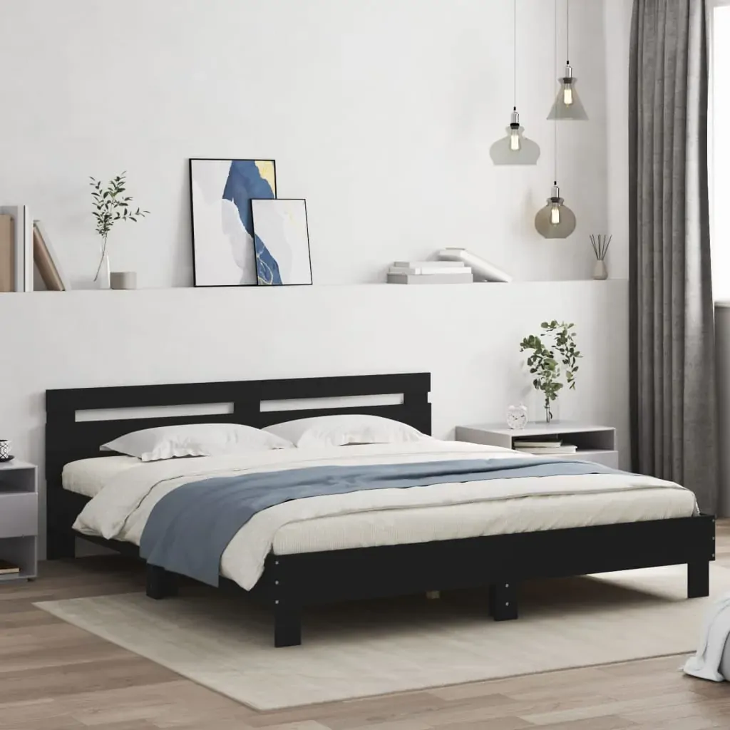 Bed Frame without Mattress Black 183x203 cm King Bed Frame without Mattress Black 183x203 cm King