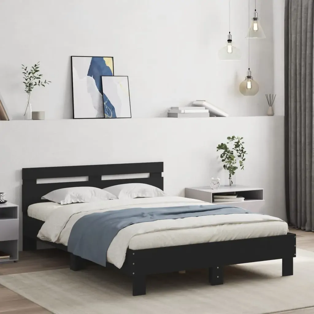 Bed Frame without Mattress Black 135x190 cm Bed Frame without Mattress Black 135x190 cm