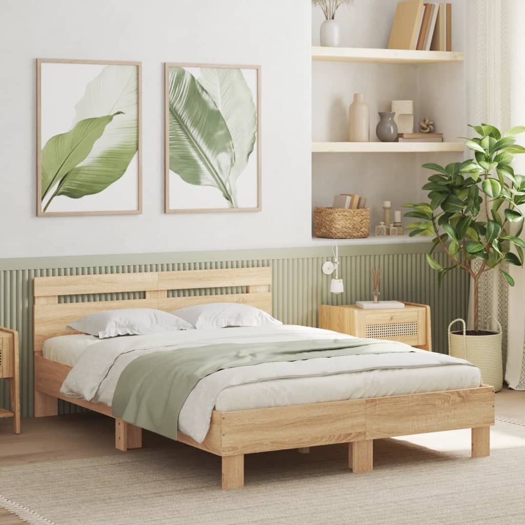 Bed Frame without Mattress Sonoma Oak 135x190 cm Bed Frame without Mattress Sonoma Oak 135x190 cm