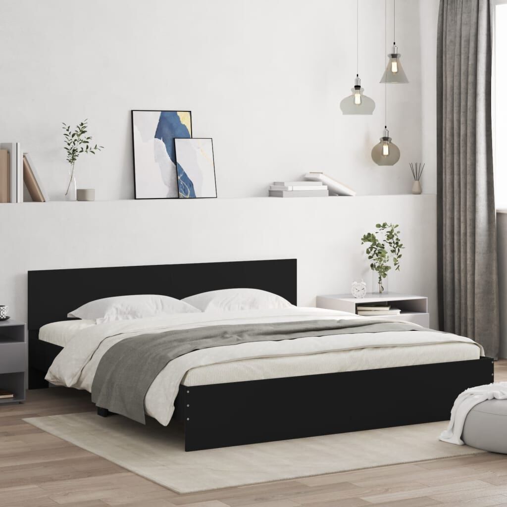 Bed Frame without Mattress Black 183x203 cm King Bed Frame without Mattress Black 183x203 cm King