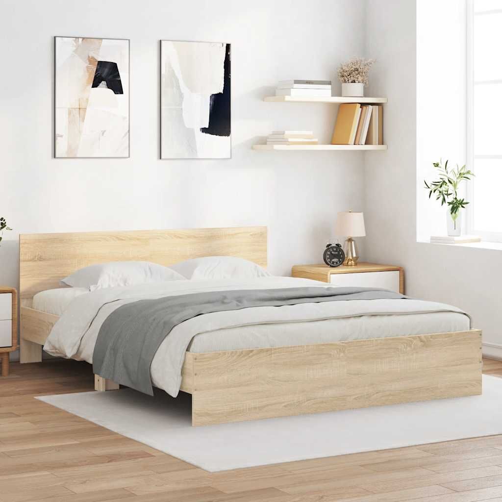 Bed Frame without Mattress Sonoma Oak 150x200 cm Bed Frame without Mattress Sonoma Oak 150x200 cm