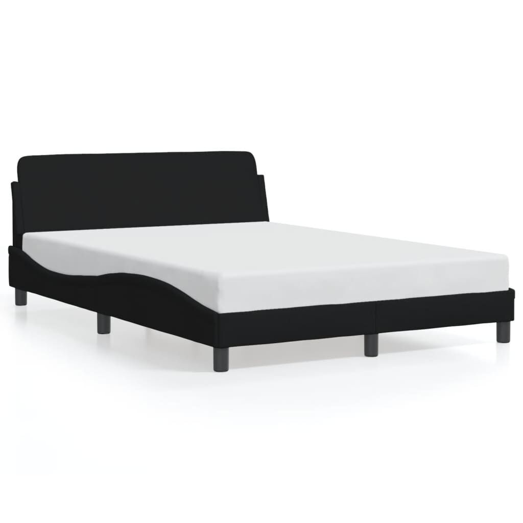 Bed Frame without Mattress Black 137x187 cm Double Fabric Bed Frame without Mattress Black 137x187 cm Double Fabric