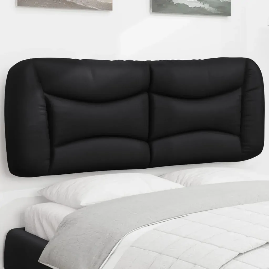 Headboard Cushion "Hvar" Black 137 cm Double Faux Leather Headboard Cushion "Hvar" Black 137 cm Double Faux Leather