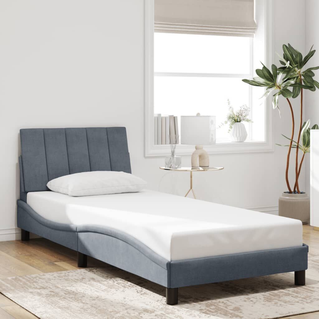 Bed Frame without Mattress Dark Grey 90x190 cm Velvet Bed Frame without Mattress Dark Grey 90x190 cm Velvet