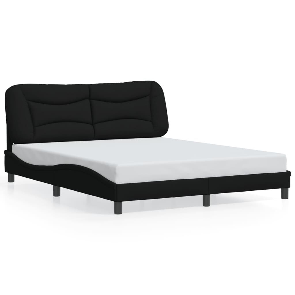 Bed Frame without Mattress Black 152x203 cm Queen Fabric Bed Frame without Mattress Black 152x203 cm Queen Fabric